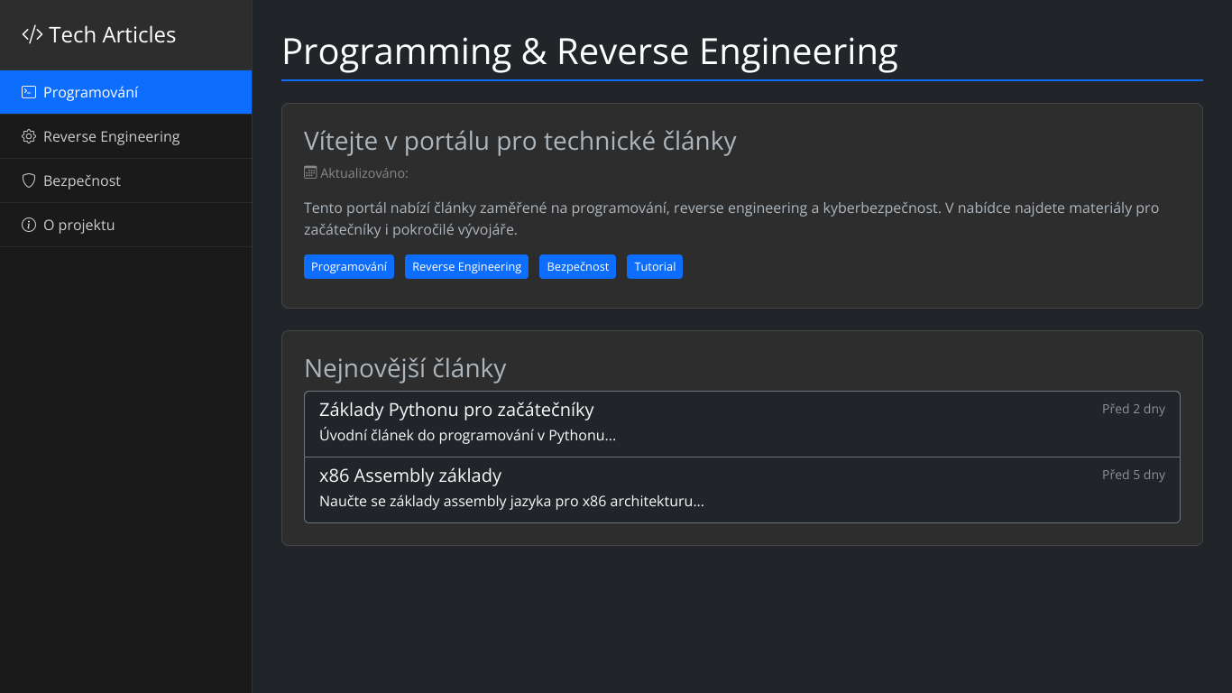 Dark Bootstrap 5.3 website with nested sidebar