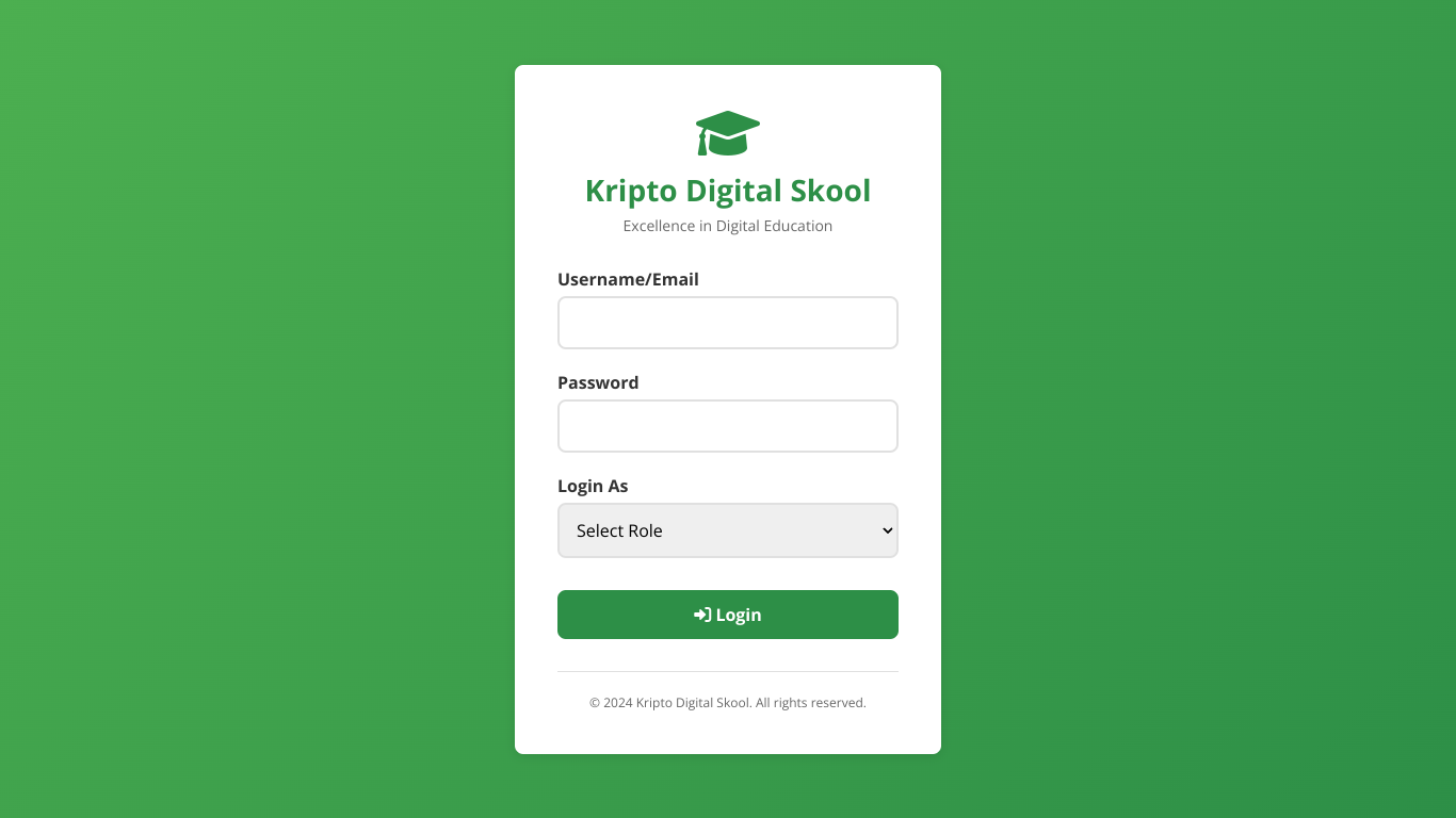 Kripto Digital Skool student management system