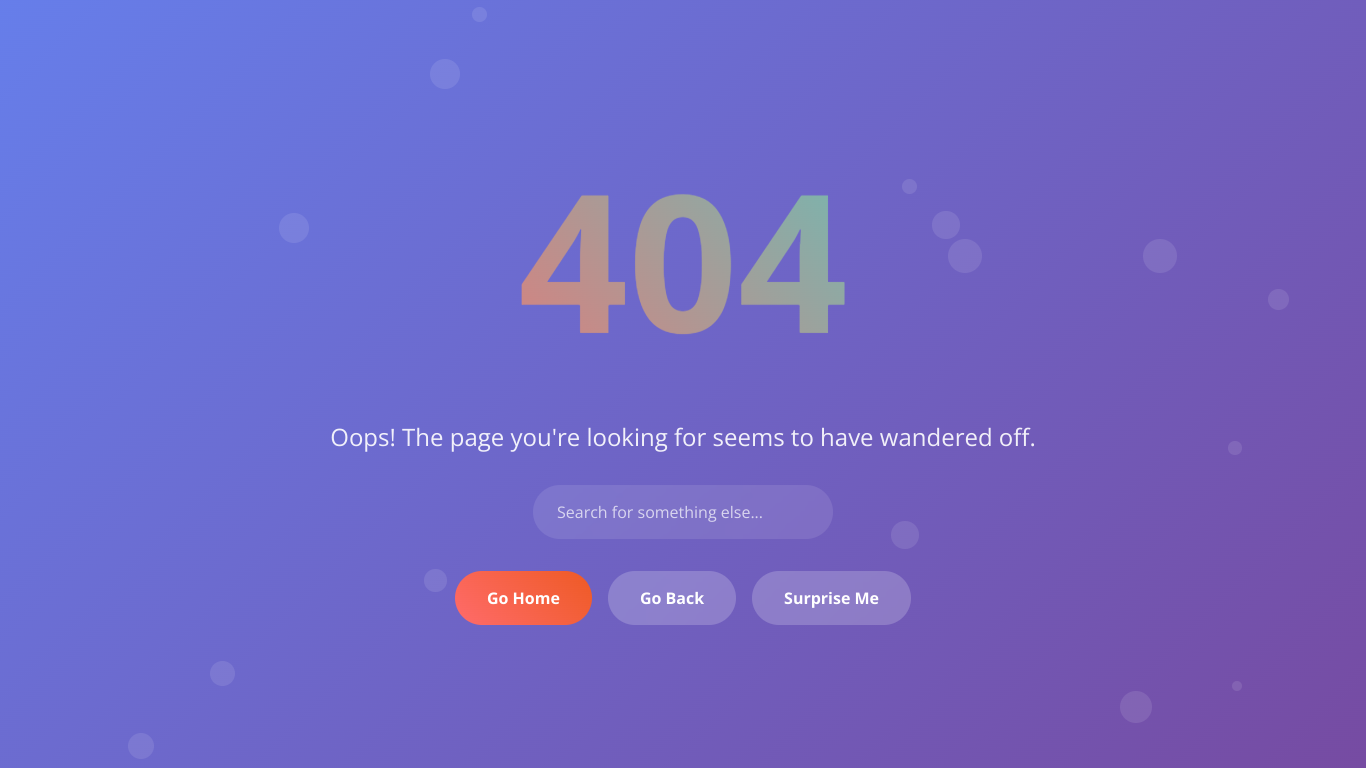 Interactive 404 page designs