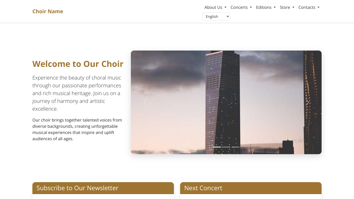 Minimalist modern choir layout