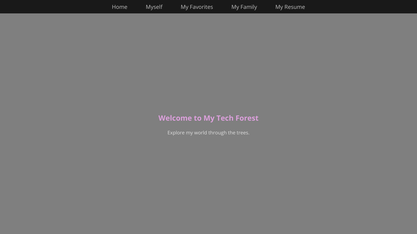 Personal website with tech forest theme
