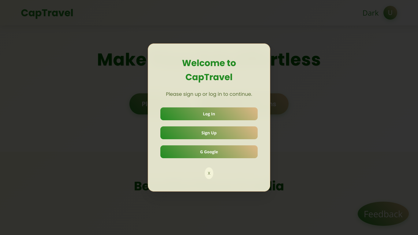 CapTravel webpage styling updates