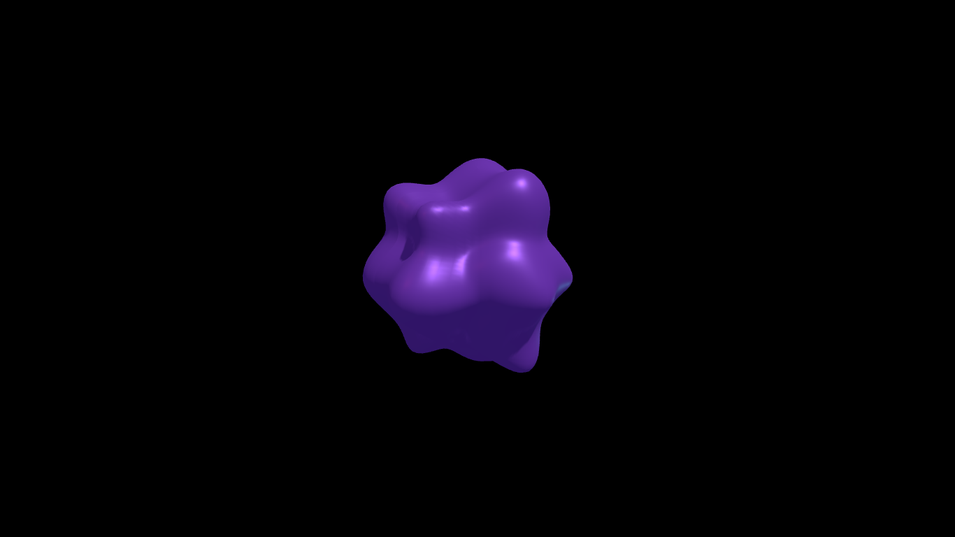 Abstract wavy sphere in chrome purple