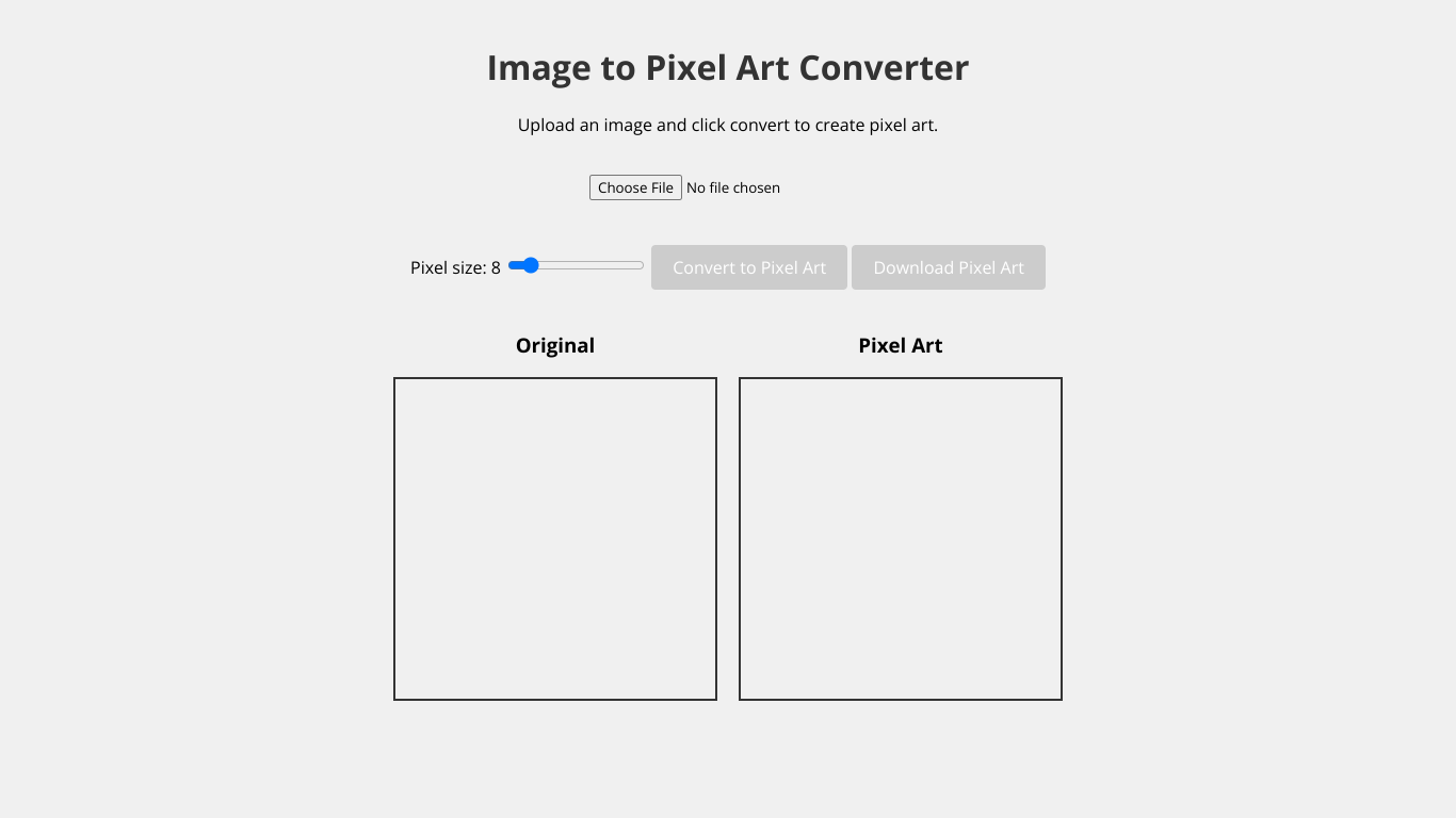 Image to pixel art converter site